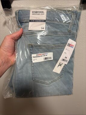 32 Degrees Light Blue Slim Straight “sweat pants” Jeans. 34x30